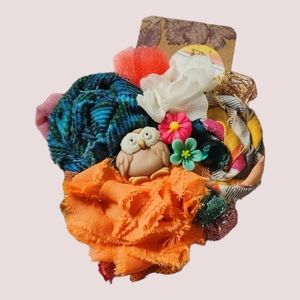 Fabric Rose Owl Nylon Headband